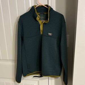 L.L. Bean Dark Green Pullover with Olive Trim